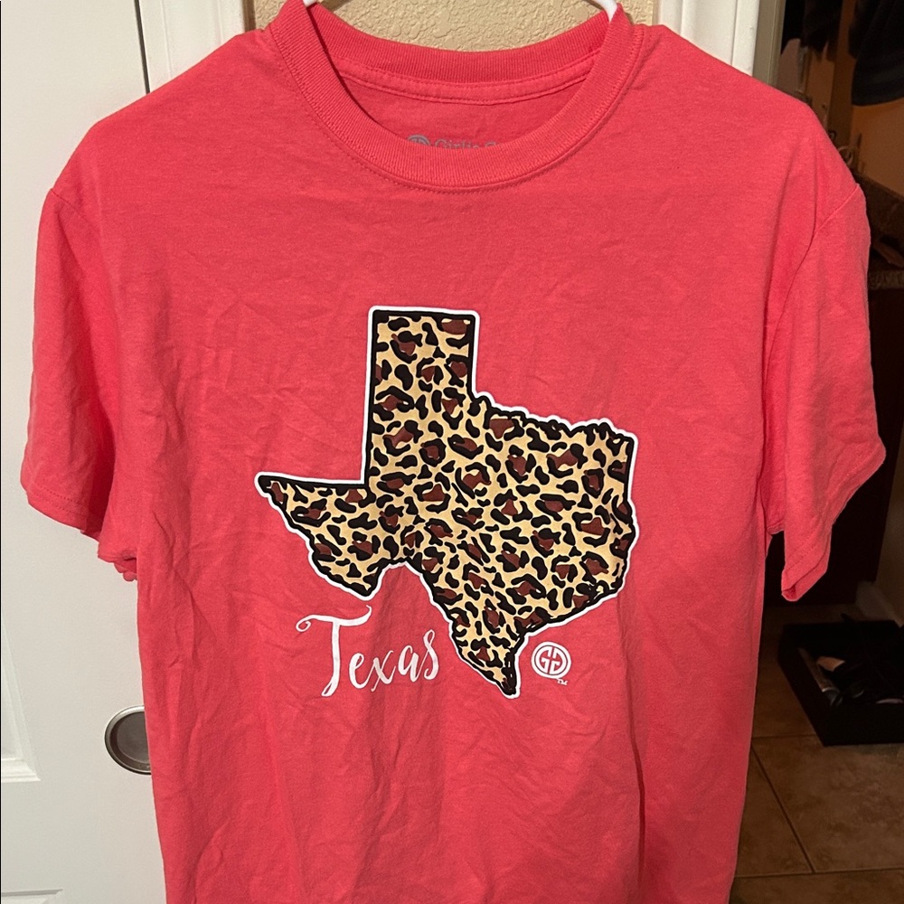 Red Texas Leopard Print T-Shirt